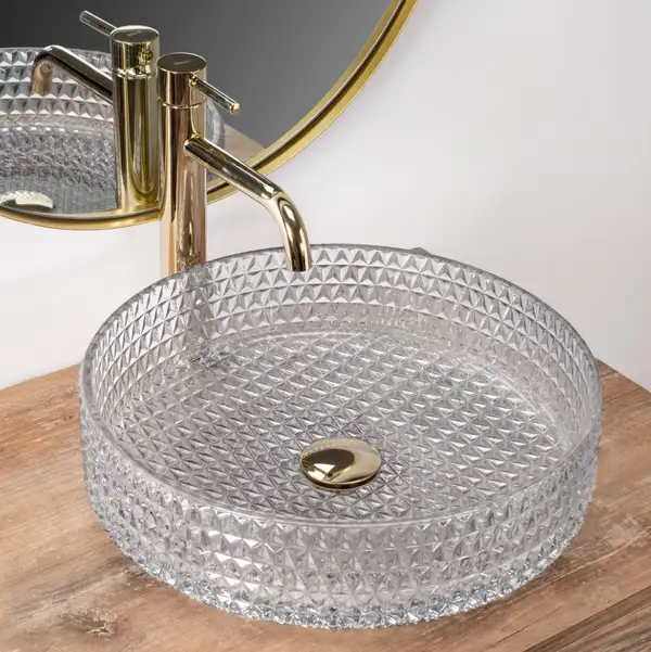Умивальник (раковина) REA CRISTAL TRANSPARENT 40 накладний (REA-U0284)