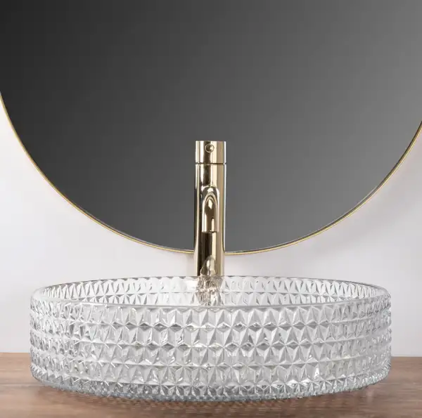 Умивальник (раковина) REA CRISTAL TRANSPARENT 40 накладний (REA-U0284)