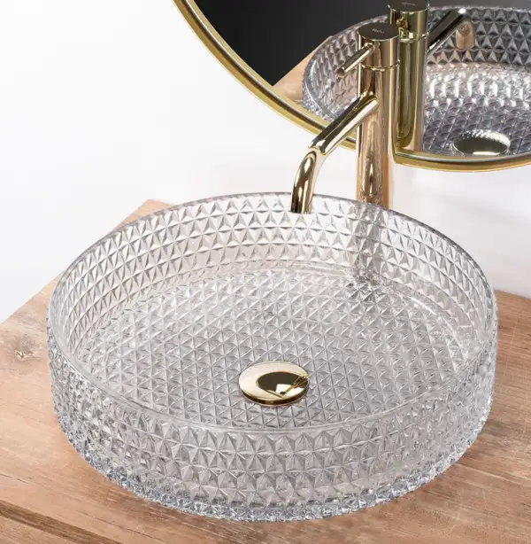 Умивальник (раковина) REA CRISTAL TRANSPARENT 40 накладний (REA-U0284)