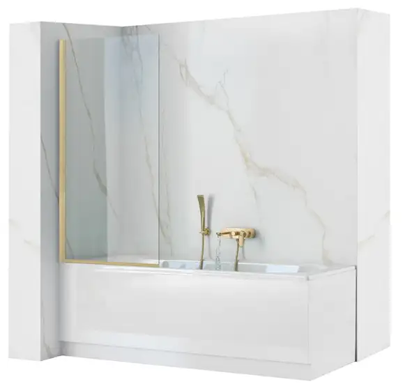Шторка для ванны REA ELEGANT BRUSHED GOLD 80 постоянная (REA-W6601)