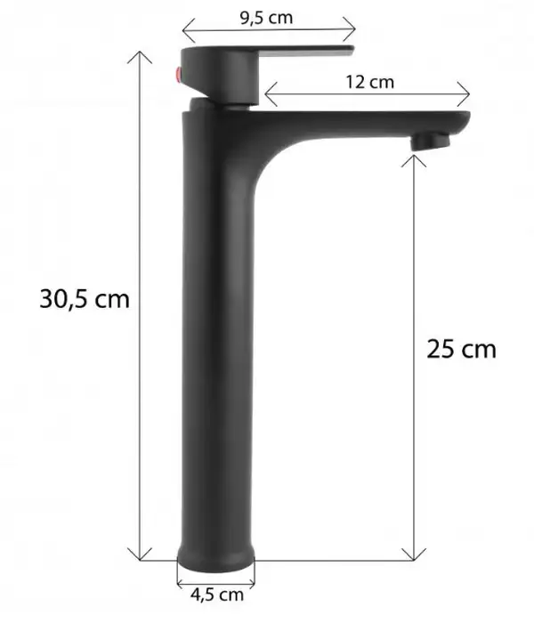 Змішувач для раковини (умивальника) Yoka HUMA 36 BLACK (BU.HUMA-36-BLK)
