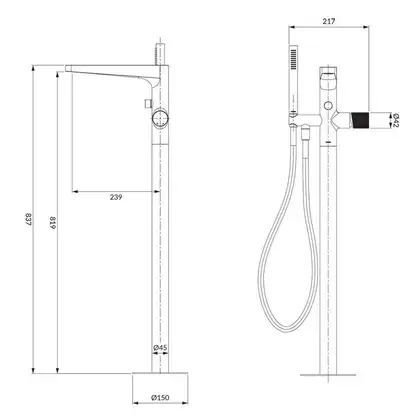 Omnires Contour Смеситель для ванны, хром (CT8033CR) Omnires Contour Смеситель для ванны, хром (CT8033CR)