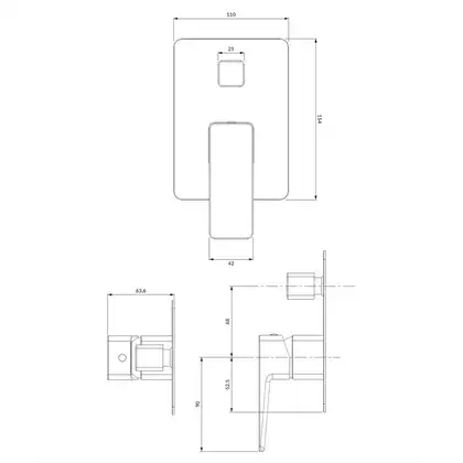 Omnires Parma Смеситель для душа, черный матовый (PM7435BL)