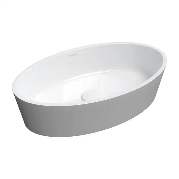умывальник Omnires Bari 50x30 white/gloss grey (BARI500UNBSP)
