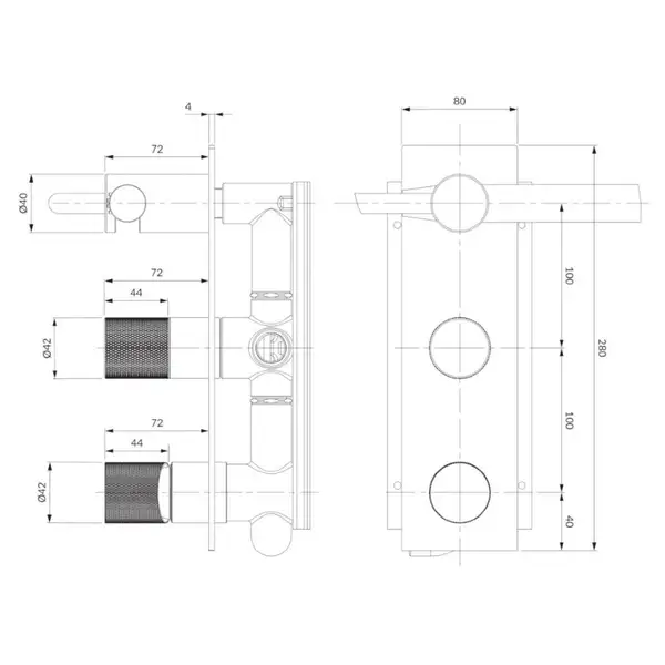 Omnires Contour Змішувач прихований, антрацит (CT8035/1AT) Omnires Contour Змішувач прихований, антрацит (CT8035/1AT)