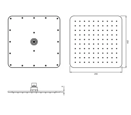 верхний душ Omnires Slimline black 25x25 cm (WG225/OBL) верхний душ Omnires Slimline black 25x25 cm (WG225/OBL)