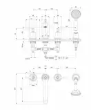 смеситель для ванны на 4 отверстия Omnires Armance antique copper, с термостатом (AM5232ORB)