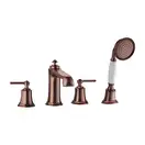 смеситель для ванны на 4 отверстия Omnires Armance antique copper, с термостатом (AM5232ORB)