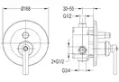 смеситель для душа скрытого монтажа Omnires Armance antique copper (AM5235ORB)