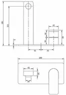 змішувач для умивальника Omnires Baretti прихованого монтажу, black mat (BA7815BL) (BA7812BL)