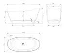 ванна кам'яна Omnires Neo 158x72 овальна white (NEO158SWWBM)