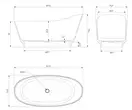 ванна кам'яна Omnires Neo 158x72 овальна white (NEO158SWWBP)
