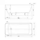 ванна зі штучного каменю Omnires Parma 159x70 прямокутна grey (PARMAWWBSP)