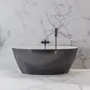 ванна із штучного каменю Omnires Siena 160x80 прямокутна black (SIENAWWBCP)