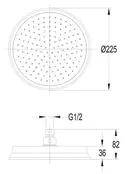 верхній душ Omnires Armance chrome 22,5 cm (WGARMANCECR)