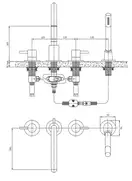 змішувач для ванни Omnires Y на 4 отвори graphite (Y1232GR)