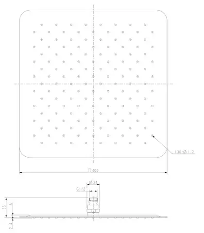 верхній душ Omnires Ultra Slimline chrome 40x40 cm (WGU240CR)
