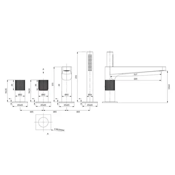 змішувач для ванни Omnires Contour chrome (CT8032CR) змішувач для ванни Omnires Contour chrome (CT8032CR)
