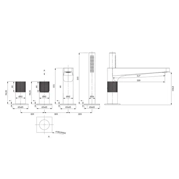 змішувач для ванни Omnires Contour chrome (CT8032GLB) змішувач для ванни Omnires Contour chrome (CT8032GLB)