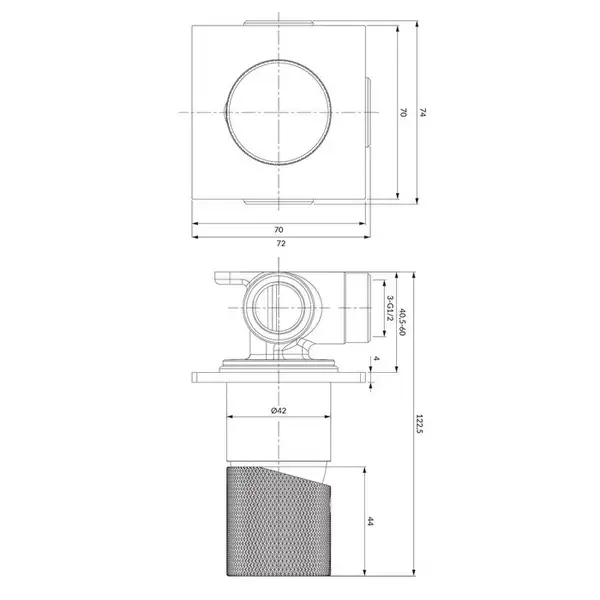 змішувач для душу Omnires Contour прихованого монтажу, chrome (CT8045GLB)