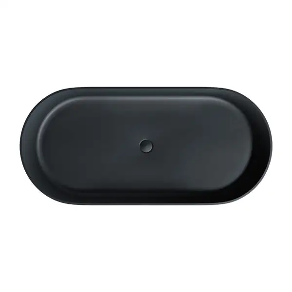 ванна кам'яна Omnires Ovo 160x75 овальна black lava (OVOWWBLV)