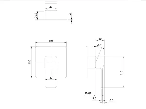змішувач для душу Omnires Slide прихованого монтажу graphite (SL7745GR) змішувач для душу Omnires Slide прихованого монтажу graphite (SL7745GR)