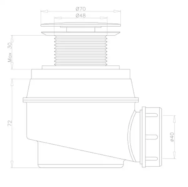 сифон для ванни та душового піддону Omnires gloss white (WB01XBP)