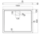 піддон Omnires Brooklyn 80x100 (BROOKLYN80/100/PBP)