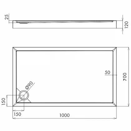 піддон Omnires Camden 70x100 (CAMDEN70/100/PBP)