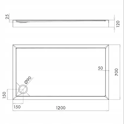 піддон Omnires Camden 70x120 (CAMDEN70/120/PBP)