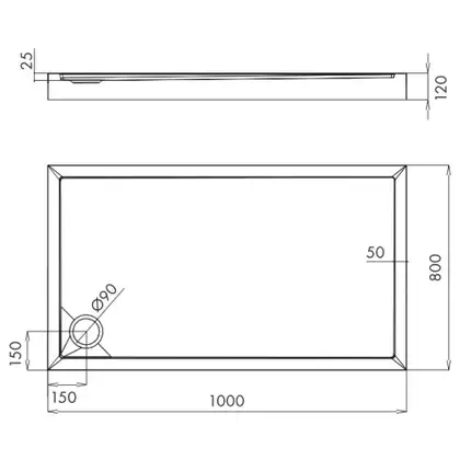 піддон Omnires Camden 80x100 (CAMDEN80/100/PBP) піддон Omnires Camden 80x100 (CAMDEN80/100/PBP)