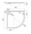 піддон Omnires Camden 80x80 (CAMDEN80/OBP)