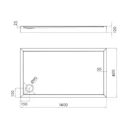 піддон Omnires Camden 80x140 (CAMDEN80/140/PBP) піддон Omnires Camden 80x140 (CAMDEN80/140/PBP)