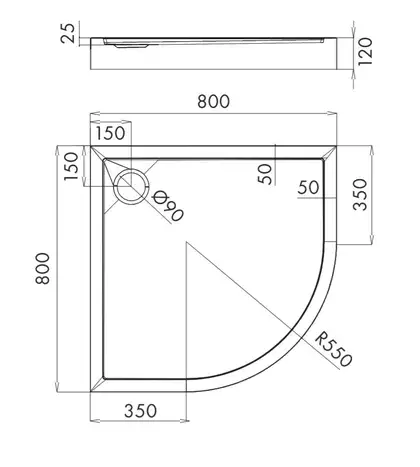 піддон Omnires Camden 80x80 (CAMDEN80/OBP) піддон Omnires Camden 80x80 (CAMDEN80/OBP)