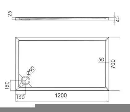 піддон Omnires Merton 70x140 (MERTON70/140/PBP)