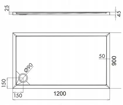 піддон Omnires Merton 90x120 (MERTON90/120/PBP) піддон Omnires Merton 90x120 (MERTON90/120/PBP)