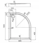 піддон Omnires Riverside 100x80 (Riverside80/100/LBP) (RIVERSIDE80/100/LBP)