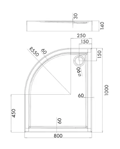 піддон Omnires Riverside 80x100 (Riverside80/100/PBP) (RIVERSIDE80/100/PBP)