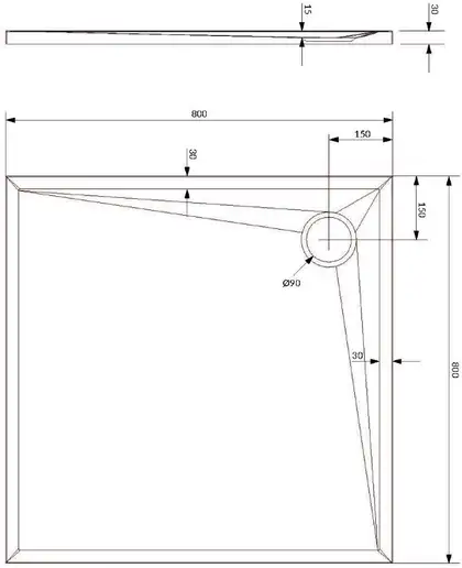 піддон Omnires Stone 80x80 (STONE80/KBL)