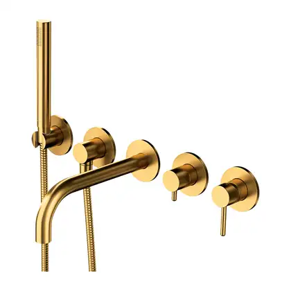 змішувач для ванни Omnires Y на 5 отворів brushed gold (Y1237/1GLB) змішувач для ванни Omnires Y на 5 отворів brushed gold (Y1237/1GLB)