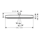 Верхній душ Hansgrohe Pulsify E 260 х 260 см 1jet EcoSmart+ (колір - шліфована бронза) 24333140