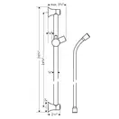 Душова штанга Hansgrohe Unica Classic 65 см із душовим шлангом Sensoflex 160 см (колір - шліфований нікель) 27617820