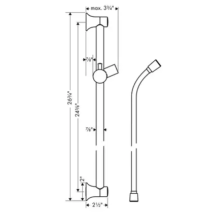 Душова штанга Hansgrohe Unica Classic 65 см із душовим шлангом Sensoflex 160 см (колір - шліфований нікель) 27617820 Душова штанга Hansgrohe Unica Classic 65 см із душовим шлангом Sensoflex 160 см (колір - шліфований нікель) 27617820