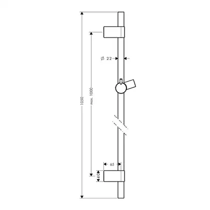 Душова штанга Hansgrohe Unica S Puro Reno 105 см (колір - хром) 28663000 Душова штанга Hansgrohe Unica S Puro Reno 105 см (колір - хром) 28663000