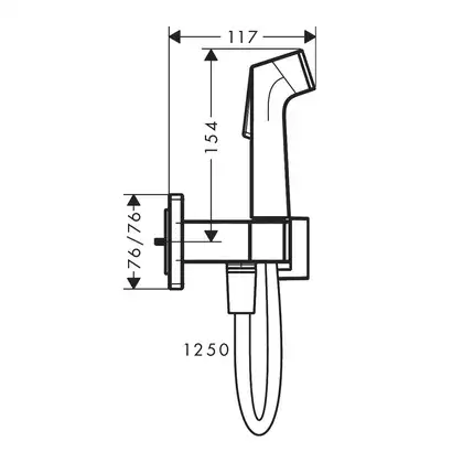 Hansgrohe Bidette 1jet E Гигиенический душ, черный хром (29233340)