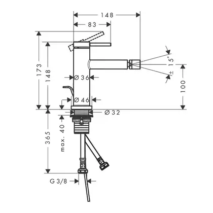 Hansgrohe Tecturis S Змішувач для біде, хром (73201000)
