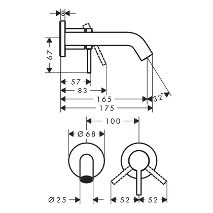 Hansgrohe Tecturis S Смеситель для раковины, хром (73350000) Hansgrohe Tecturis S Смеситель для раковины, хром (73350000)
