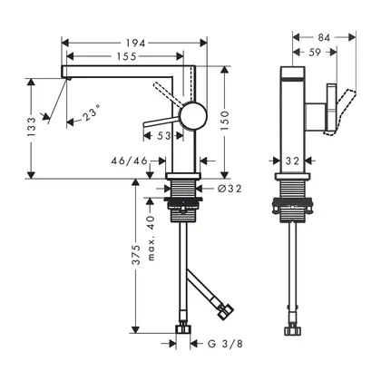 HANSGROHE Tecturis E Змішувач для раковини, шліфована бронза (73021140)