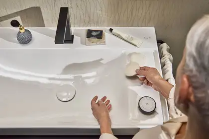 Змішувач для раковини 150 CoolStart EcoSmart+ Hansgrohe Tecturis E (колір - чорний матовий), з донним клапаном 73053670 Змішувач для раковини 150 CoolStart EcoSmart+ Hansgrohe Tecturis E (колір - чорний матовий), з донним клапаном 73053670