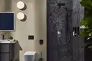 Термостат на 2 потребителя со встроенной защитной комбинацией EN 1717 Hansgrohe ShowerSelect Comfort E (цвет - чёрный матовый) 15578670